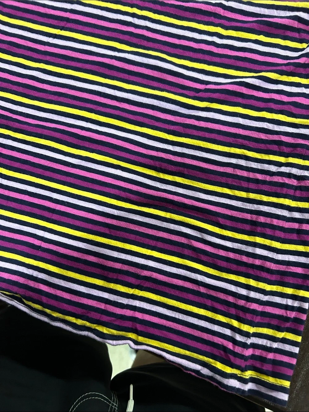 GAP Navy, Pink & Yellow Striped Crew Tee